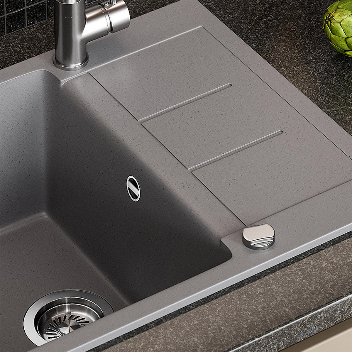 UMYVADLO Rom Šedá - šedá, keramika (62/20/50cm) - Bergstroem