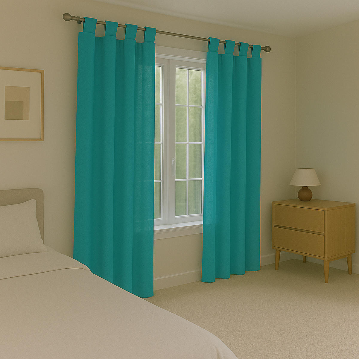 SCHLAUFENSCHAL blickdicht 140x225 cm Türkis 2er-Pack - Türkis, Textil (140/225cm)