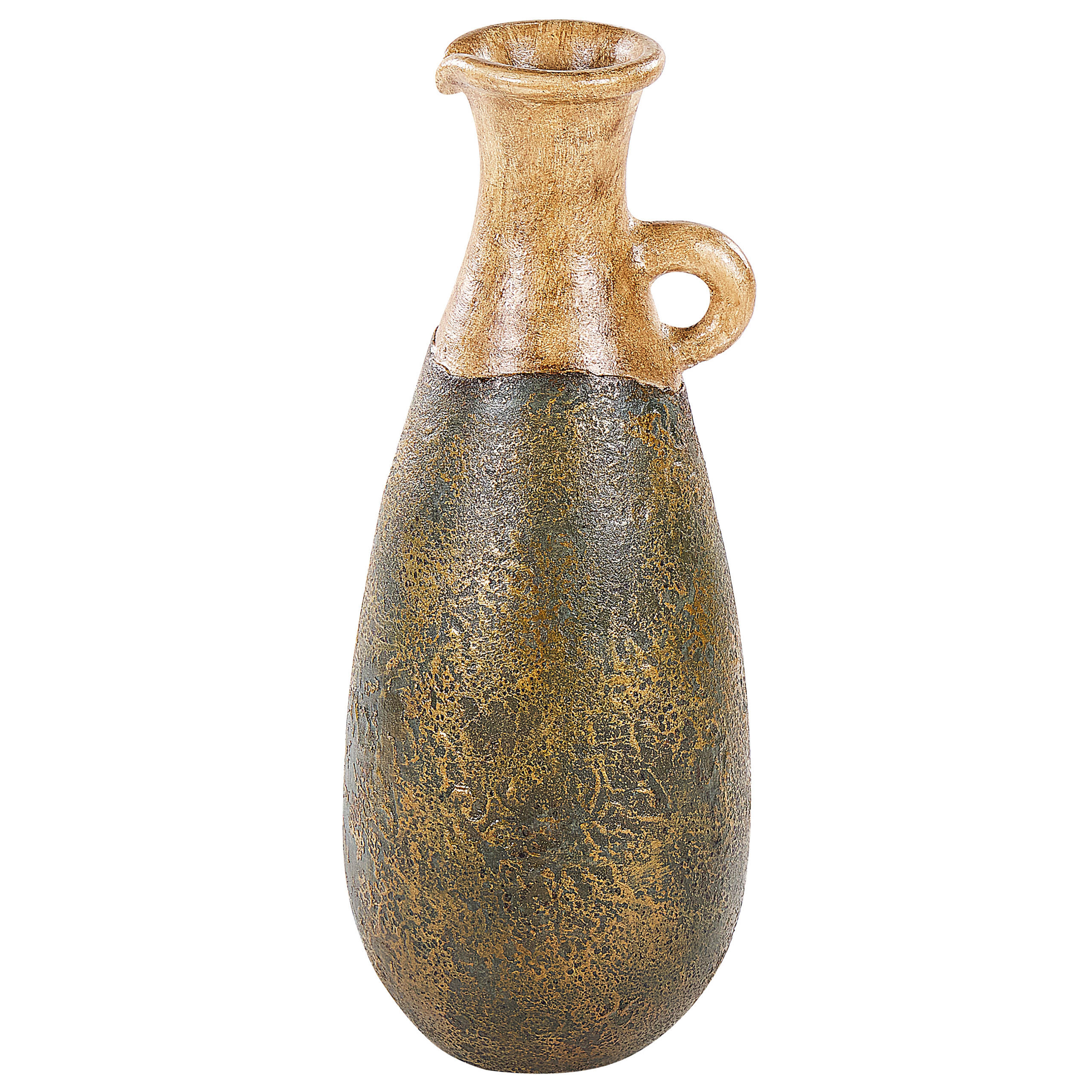 DEKOVASE Terrakotta grün Maroneja - Grün, Stein (50cm) - Beliani