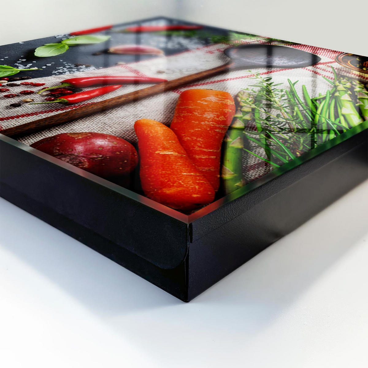 SCHLÜSSELBOX Schwarz 30x30 cm- Türöffnung nach rechts - Kücheninspirationen - Schwarz, Metall (30/30/5cm) - TULUP
