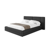 POLSTERBETT mit Bettkasten und Lattenrost, Boxbett ohne Matratze - TEVO 200x200 Schwarz - Schwarz Hochglanz, Holzwerkstoff/Textil (200/200cm) - ALTDECOR