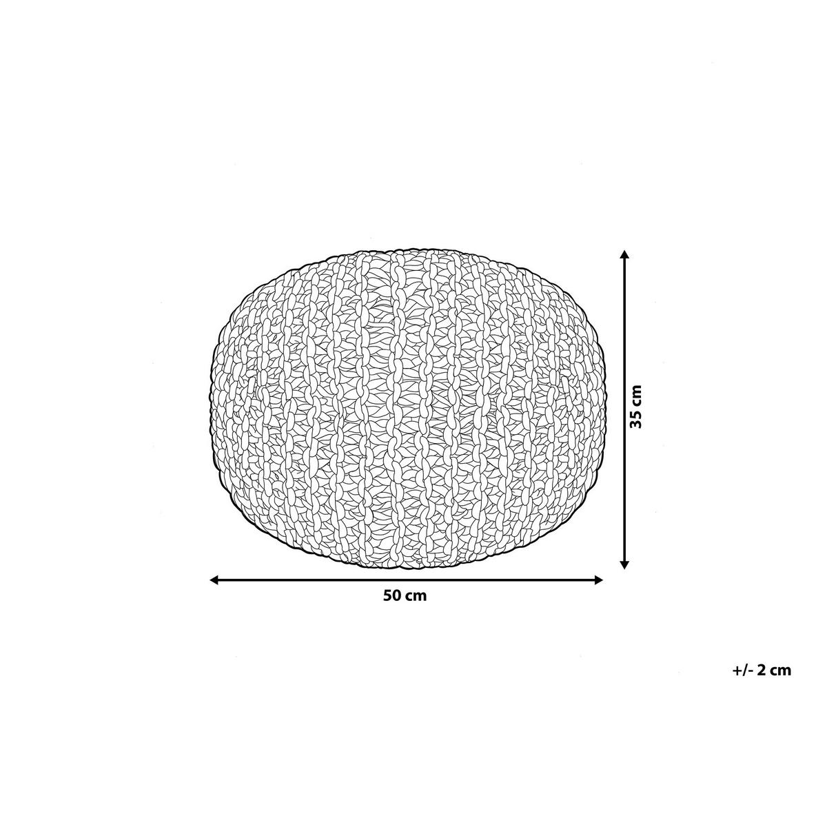 POUF Conrad 50/50/35 cm - Grün, Naturmaterialien/Textil (50/35/50cm) - Beliani