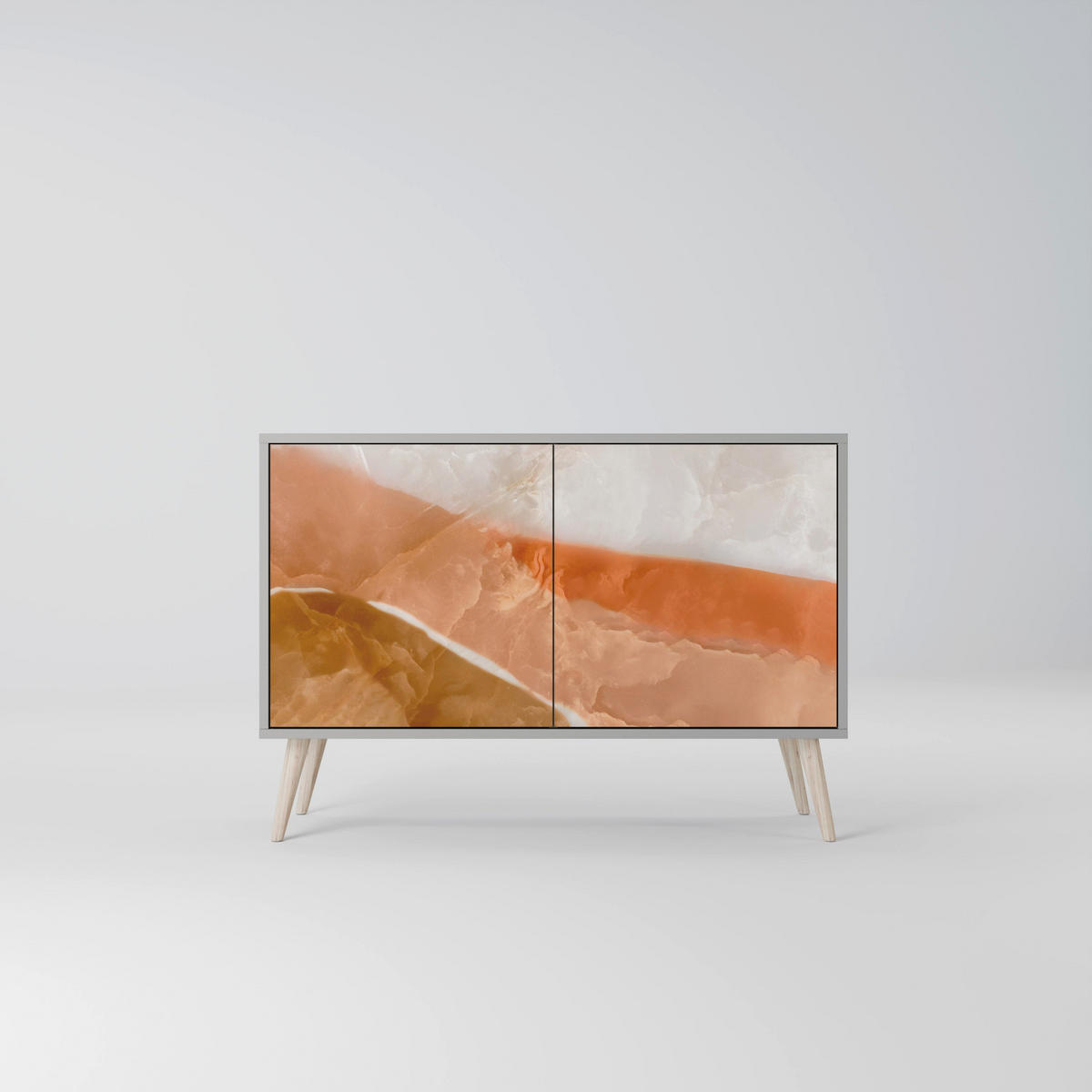 SIDEBOARD SANDHILLS SPLENDOUR, Eicheneffekt, 111x42x77,5 cm, 2 Türen - Eichefarben/Buchefarben, Holzwerkstoff/Buchenholz (111/77.5/42cm) - SpaceRebels
