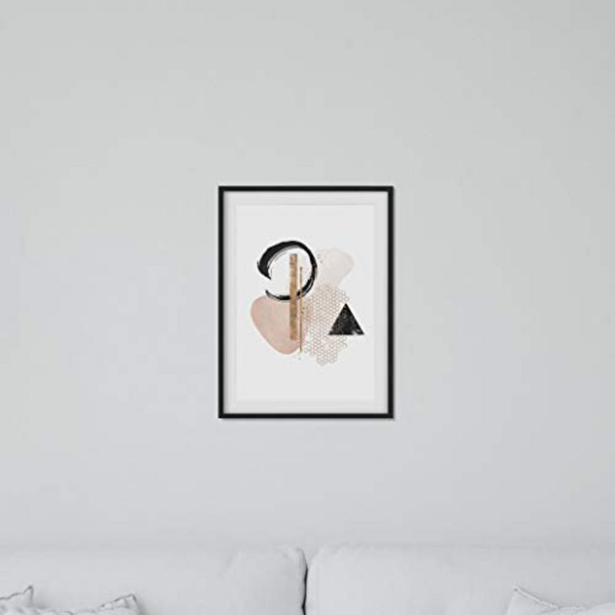 POSTER Set mit 4 Abstrakte Formen und Figuren Braun A4 Schwarzer Rahmen - Schwarz, Papier (29.7/3cm) - Nacnic