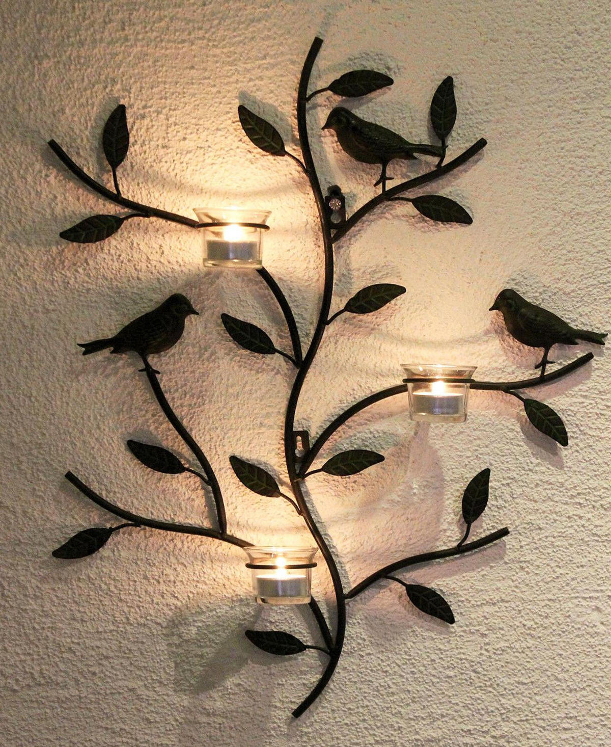 WANDTEELICHALTER Teelichthalter aus Metall 57cm - Braun, Metall (57cm) - DanDiBo