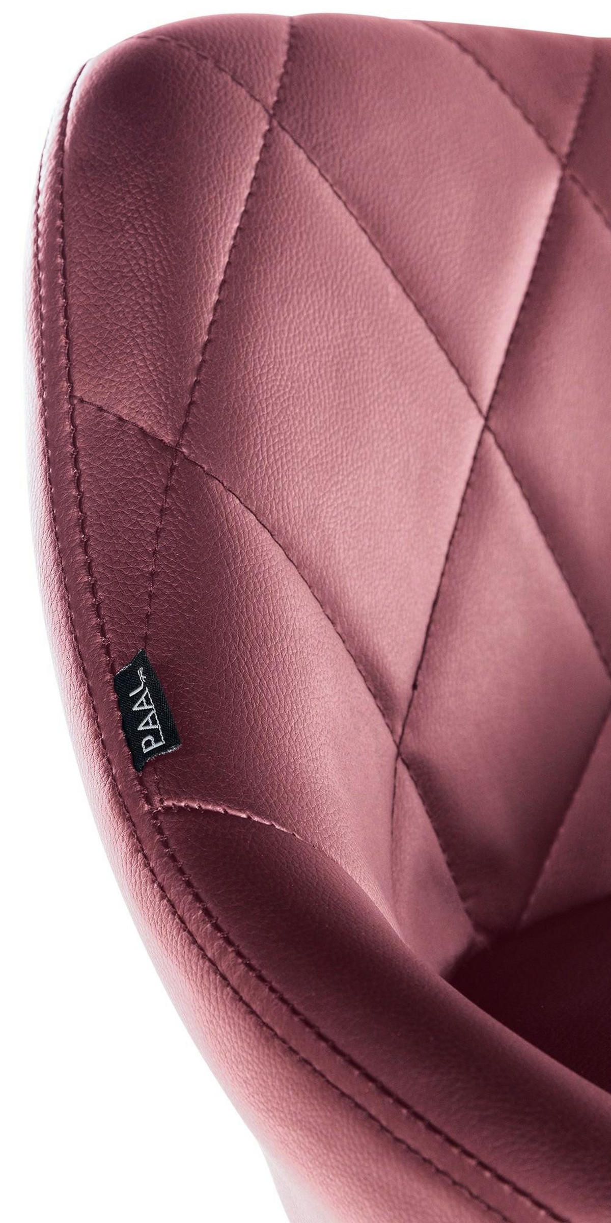 HOCKER Lederlook bordeauxrot - Chromfarben/Bordeaux, Textil/Metall (47/71/49cm) - CLP