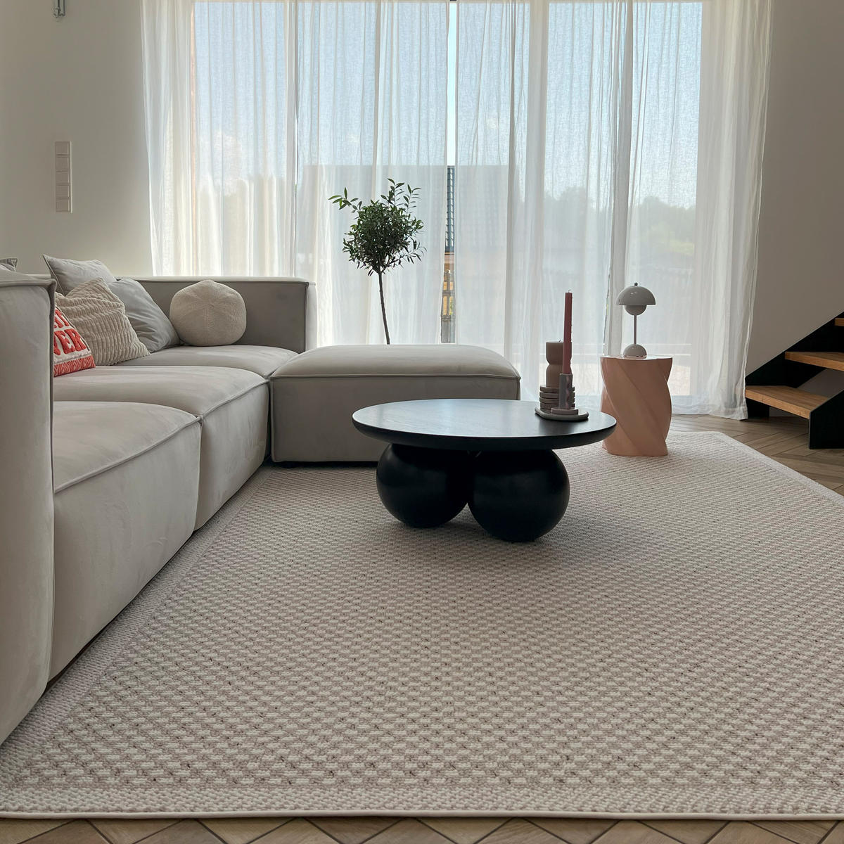 TEPPICH Lora SE16A Mazovia 180x250cm Beige Creme Einfarbig Kurzflor - Creme, Textil (180/250cm) - Mazovia