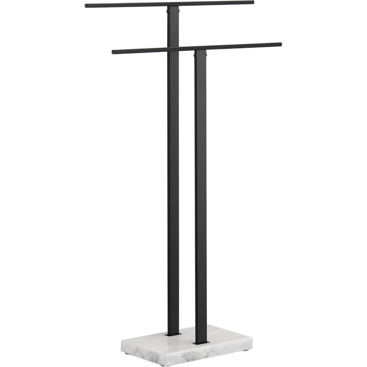 HANDTUCHSTÄNDER mit Marmorsockel Schwarz 84 cm - Schwarz, Stein (50/84/84cm)