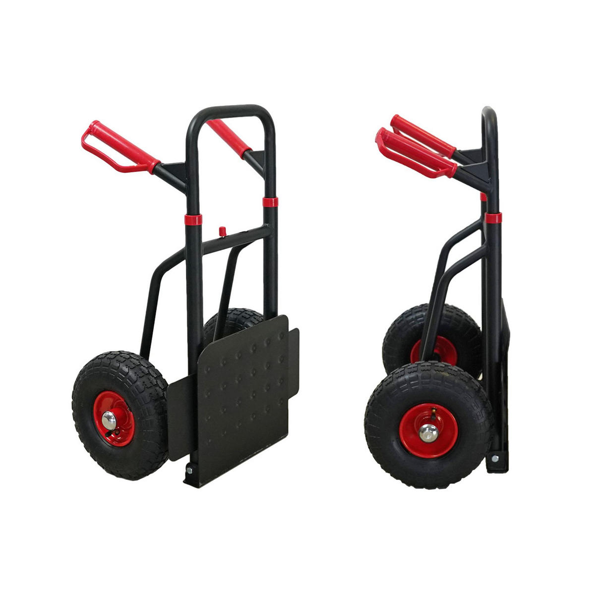 SACKKARRE Taurus 150 110x50x57cm Traglast 150kg Griff, Klappbar, Stahl Rot-Schwarz - Schwarz, Metall (57/50/110cm) - PROREGAL