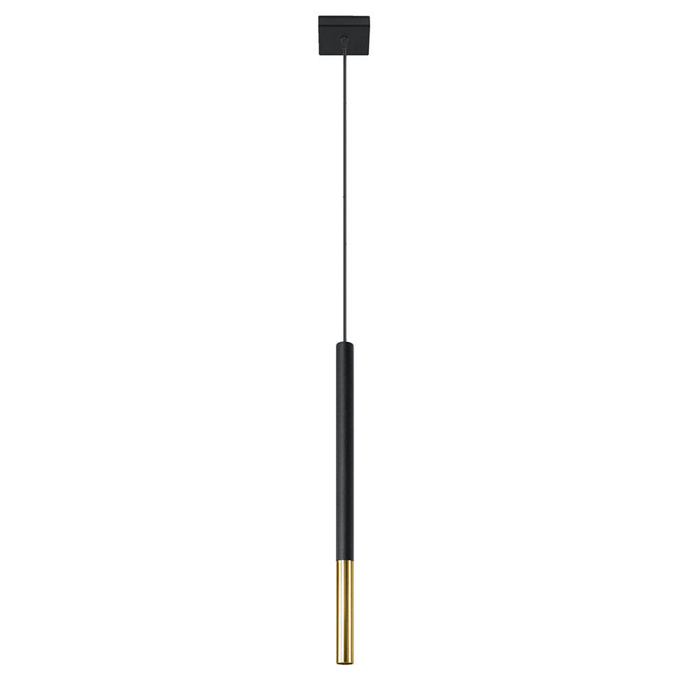 LED HÄNGELEUCHTE Stahl Schwarz-Gold - Schwarz, Metall (8/8/110cm)