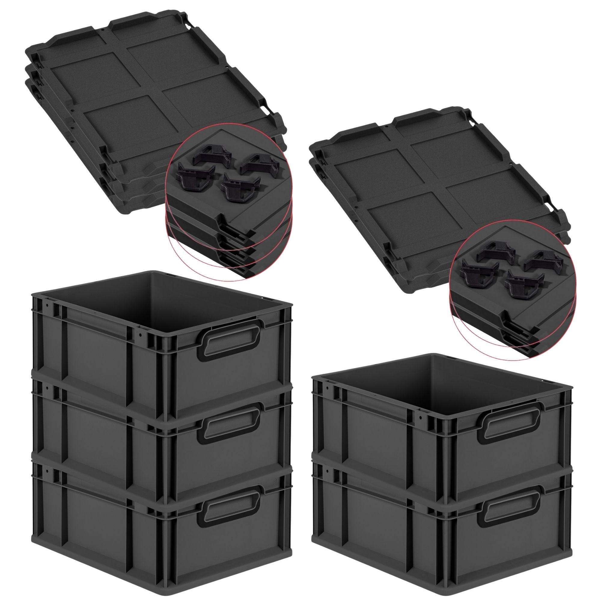 Proregal Eurobox Schwarz, Anthrazit 30x17x40 cm