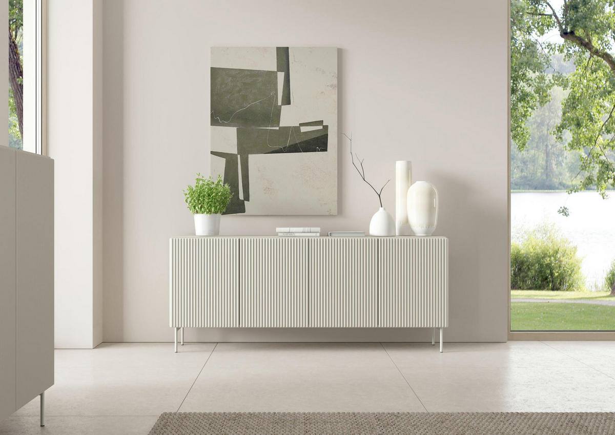 SIDEBOARD MUTI Beige 195x40x81 cm - Beige, Holzwerkstoff (195/81/40cm) - FURNLUX