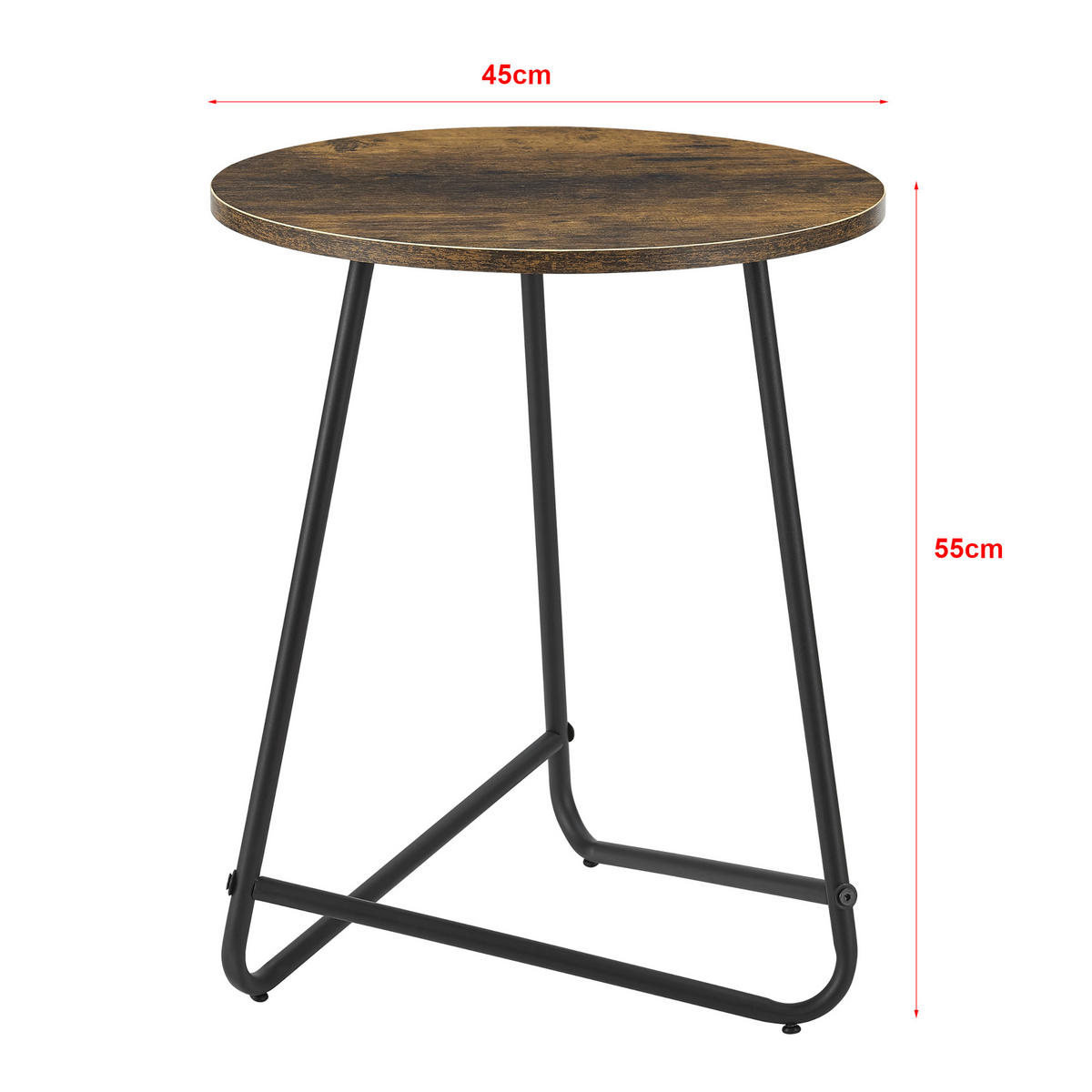 BEISTELLTISCH Juelsminde - Dunkelbraun, Metall (45/45/55cm) - [en.casa]