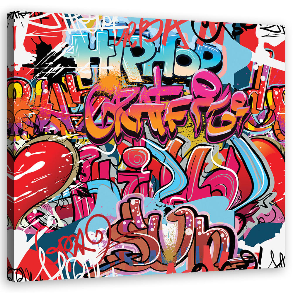 LEINWANDBILD, Abstrakt-Farben 50x50cm - Multicolor, Textil (50/50cm) - Feeby