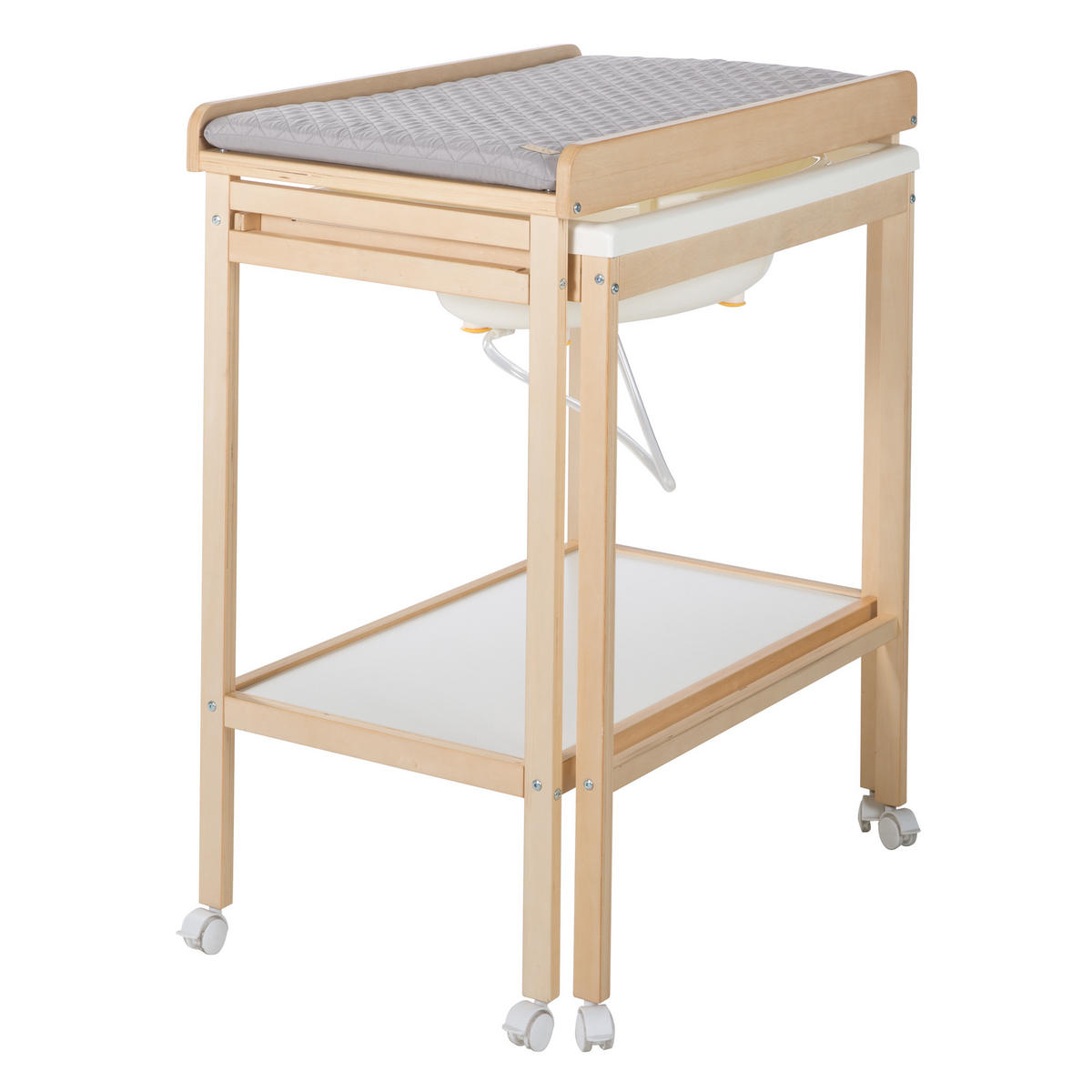 WICKELTISCH mit Badewanne - Naturfarben, Holzwerkstoff (56/100/83cm) - Roba