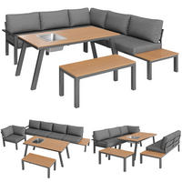 LOUNGESET 6-7 Personen Eisen Mit Tisch & Eiskübel - Grau, Metall - FLIEKS