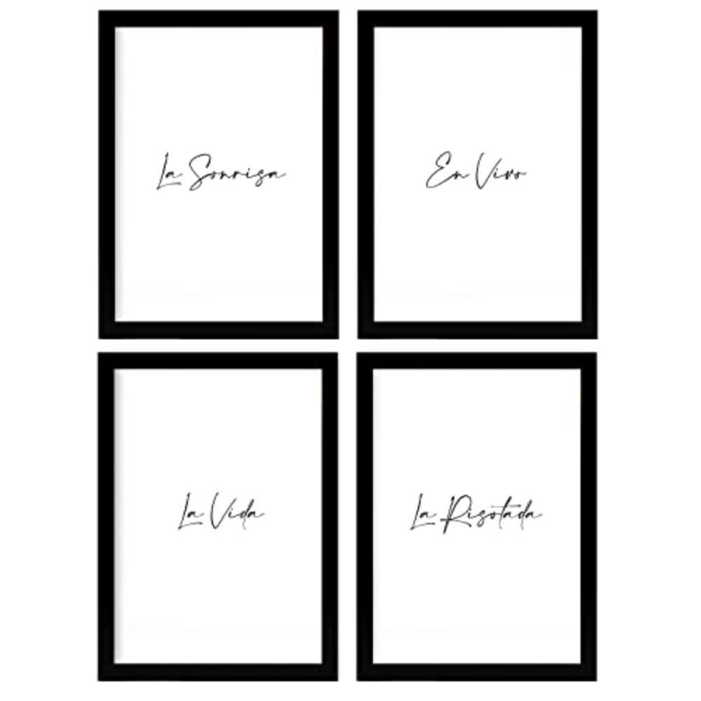 POSTER Set mit 4 Lachen TypografieStil A3 Rahmenlos - Klar, Papier (29.7/3cm) - Nacnic