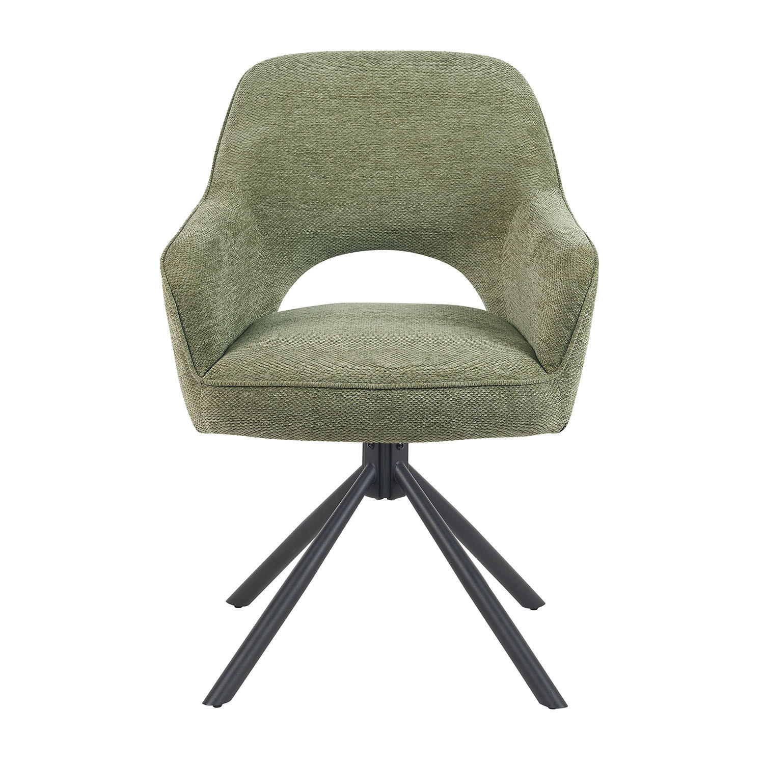DREHSTUHL Mika-Ben - Schwarz/Grün, Textil/Metall (60/87/65cm) - DUBI Möbel