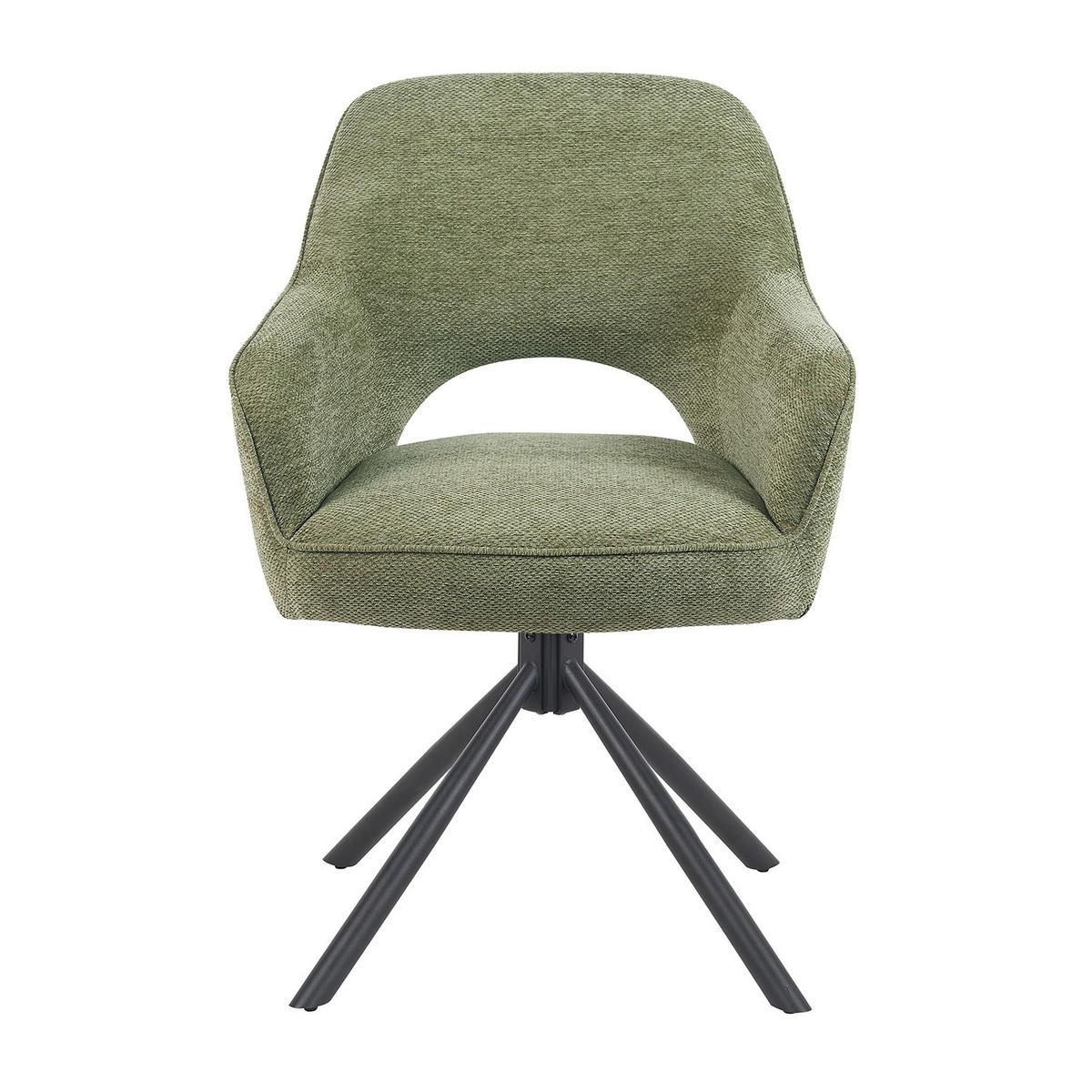 DREHSTUHL Mika-Ben - Schwarz/Grün, Textil/Metall (60/87/65cm) - DUBI Möbel