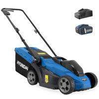 AKKU-RASENMÄHER 20V Brushless – 33 cm, 4.0 Ah Akku & Ladegerät – 35L Korb - Blau, Kunststoff (38.6/101/131.5cm) - HYUNDAI