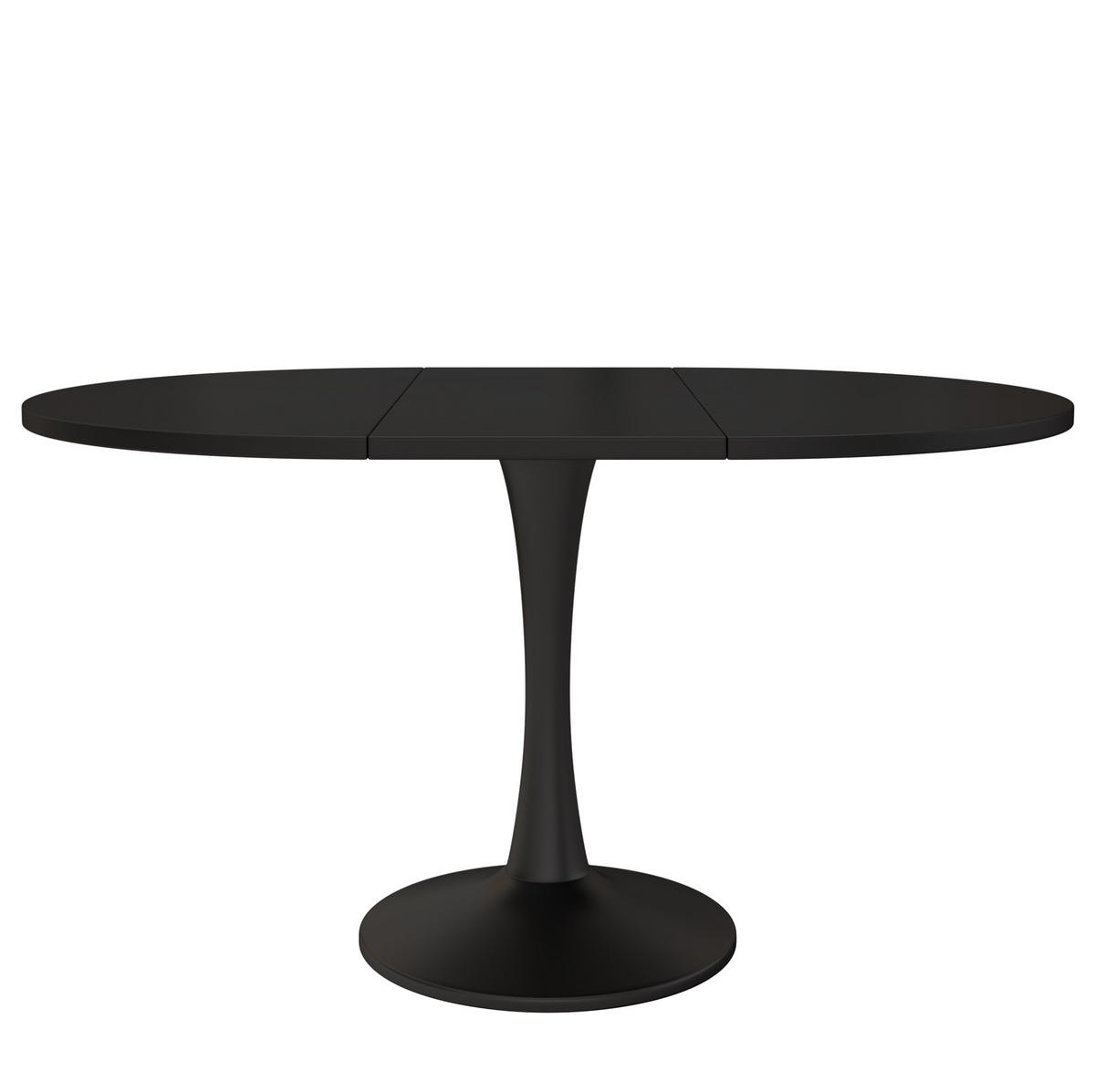 ESSTISCH aus MDF 100/140x100x75 cm Schwarz ausziehbar, oval und platzsparend - Schwarz, Holzwerkstoff (100/140/75cm) - Modfu