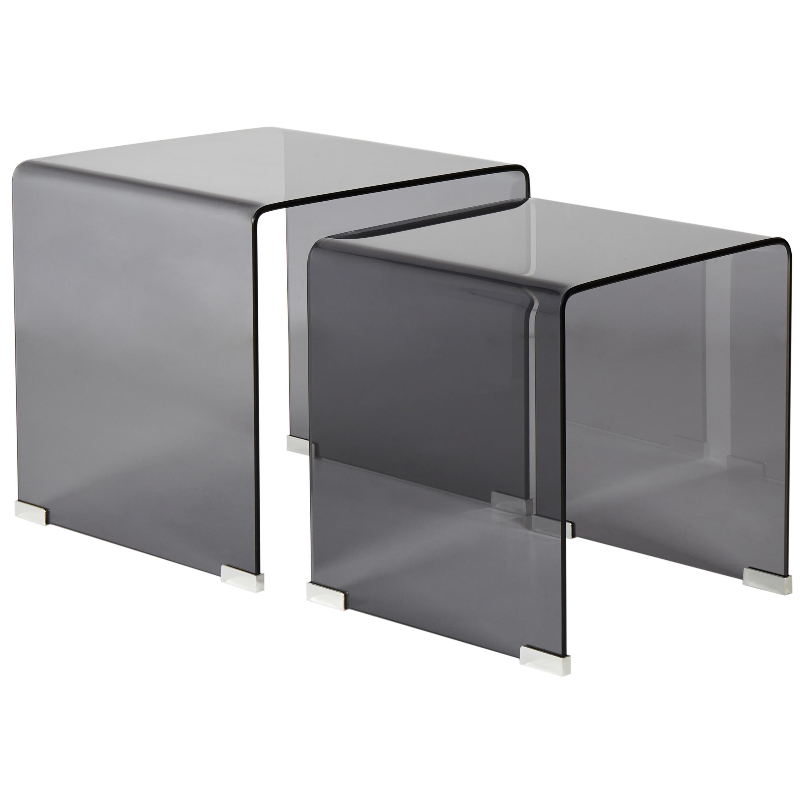 BEISTELLTISCH 2er Set Schwarz Kendall - Schwarz, Glas (42/42/42cm) - Beliani