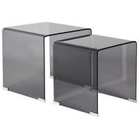 BEISTELLTISCH 2er Set Schwarz Kendall - Schwarz, Glas (42/42/42cm) - Beliani
