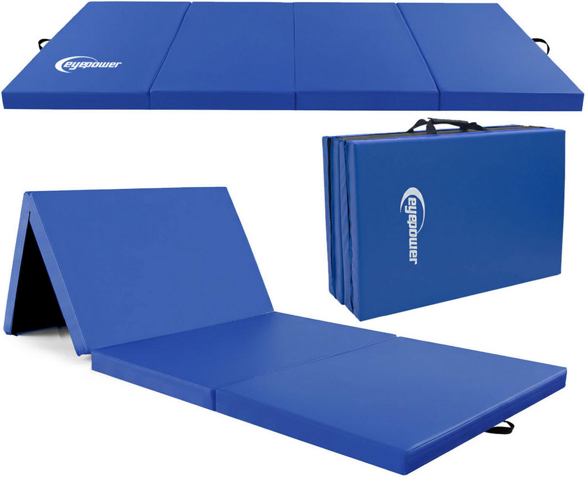 GYMNASTIKMATTE zum Wenden - 180/60/5 cm Faltbare Turnmatte - Blau, Kunststoff (60/180cm) - eyepower