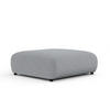 POUF L Zanzibar Grau Plüschstoff - Schwarz/Grau, Holz/Holzwerkstoff (110/37/110cm) - Maison de Reve