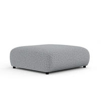 POUF L Zanzibar Grau Plüschstoff - Schwarz/Grau, Holz/Holzwerkstoff (110/37/110cm) - Maison de Reve