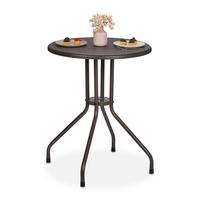 GARTENTISCH - Braun, Kunststoff/Metall (60/60/73cm) - Relaxdays