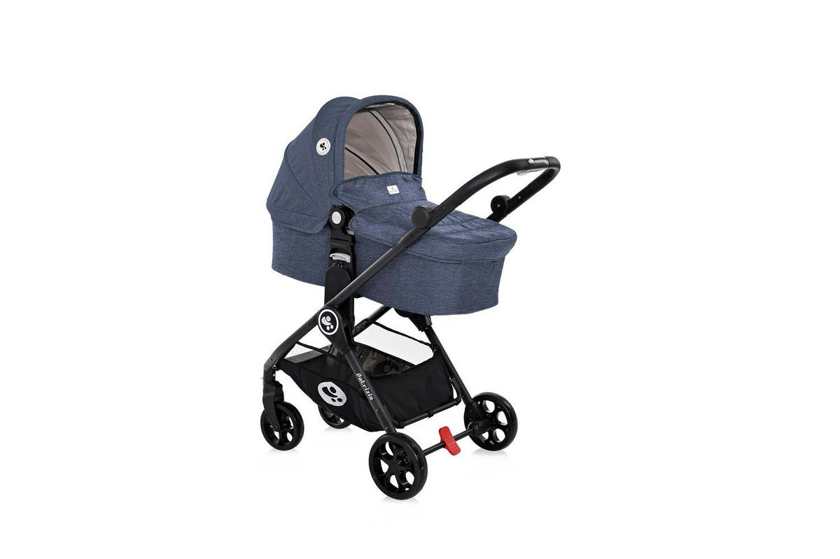 KOMBIKINDERWAGEN 2 in 1 Patrizia blau Babywanne, Sportsitz, Sitz umkehrbar - Blau, Metall (93/55/99cm) - Lorelli