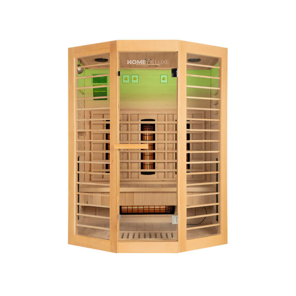 INFRAROTKABINE REDSUN DELUXE XL - 155 x 120 cm für 3 Personen - Braun, Holz (155/190/120cm) - Home Deluxe