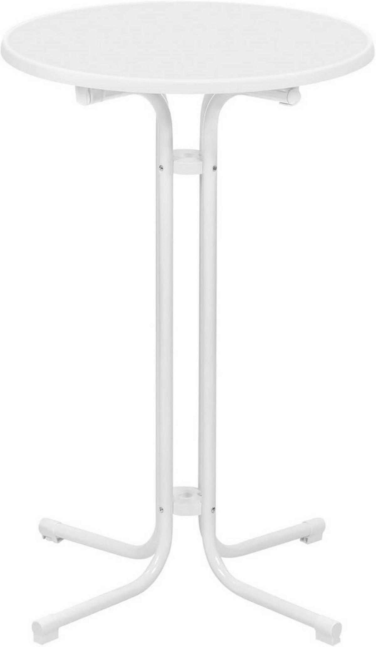 GARTENTISCH klappbar, mit Husse, Ø 70 cm, Weiß - Weiß, Holzwerkstoff/Metall (70/70/110cm) - Woltu