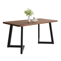 ESSTISCH 117/75/68 cm Schwarz/Nussbaumfarben aus MDF mit Metallgestell - Braun, Holzwerkstoff (117/68/75cm) - OKMYHOME
