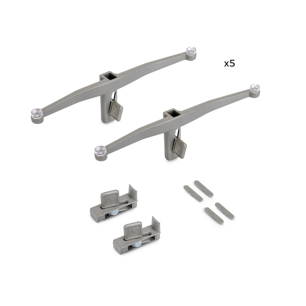 GLASBÖDEN für die Struktur Zero, ohne Glas, Zamak, Steingrau lackiert 5er-set - Grau, Kunststoff (4.1/10/20cm) - EMUCA