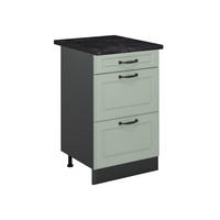 KUCHYNSKÁ SPODNÁ SKRINKA R-Line, Mint vidiecky dom/antracitová, 50 cm antrasiitti työtaso - zelená/antracitová, kompozitné drevo (50/81.6/60cm) - Vicco