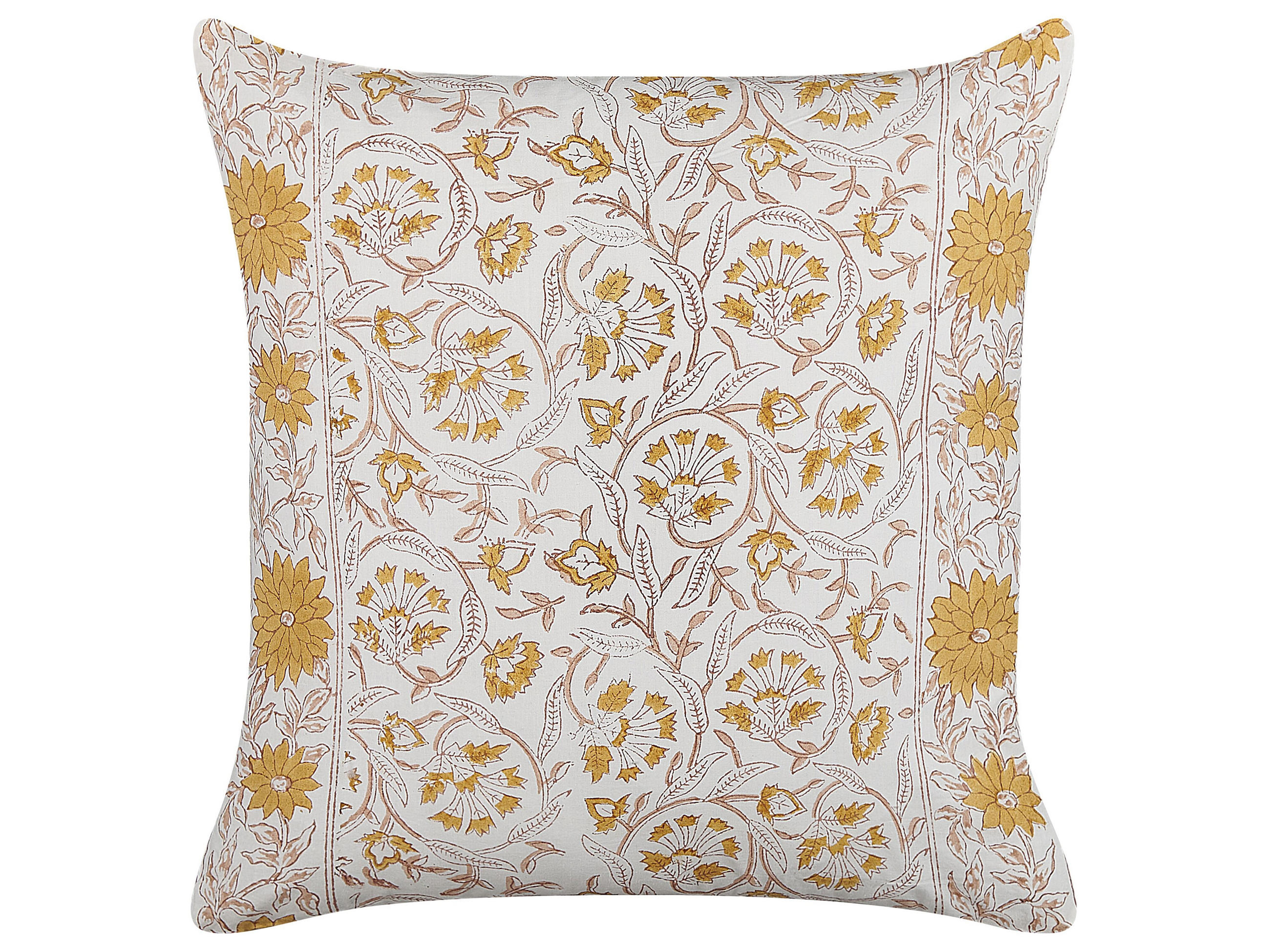 DEKOKISSEN 2er-Set Weiß 45/45 cm Calathea - Weiß, Naturmaterialien/Textil (45/45cm) - Beliani