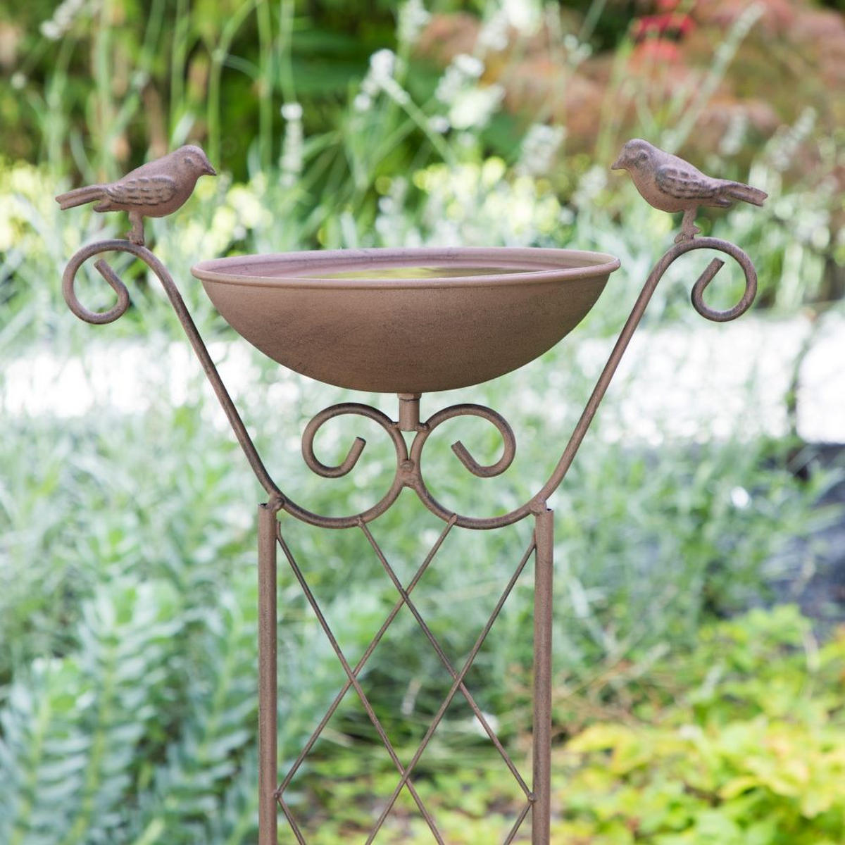 VOGELTRÄNKE mit Rankhilfe mit Erdspieß - Transparent, Metall (19/84/32cm) - Haushalt International