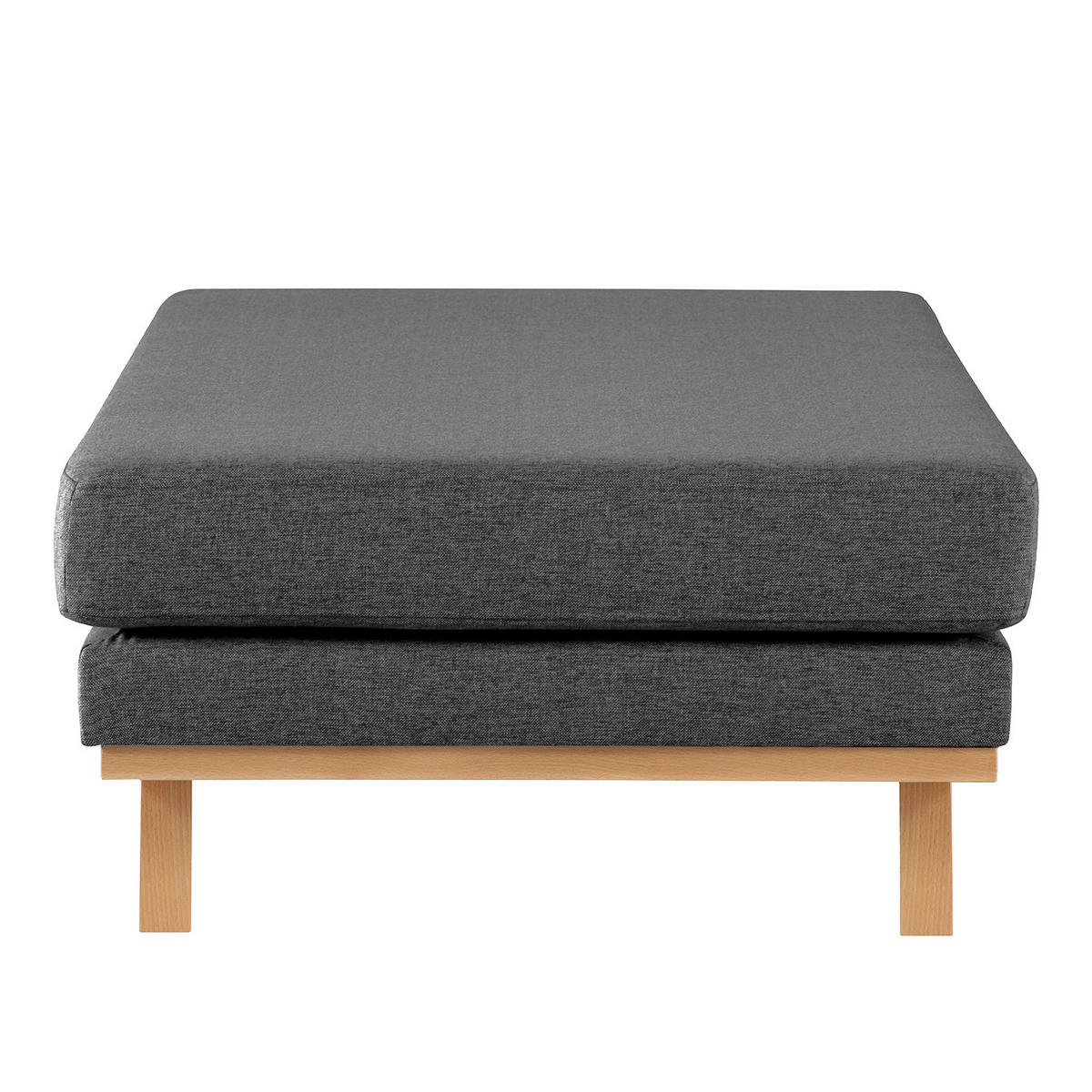 POLSTERHOCKER - Dunkelgrau/Buchefarben, Buchenholz/Textil (85/43/60cm) - home24