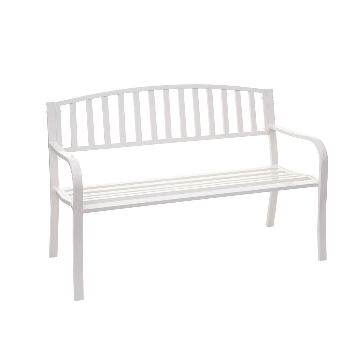 GARTENBANK Weiß - Weiß, Metall (128/87/58cm) - MCW