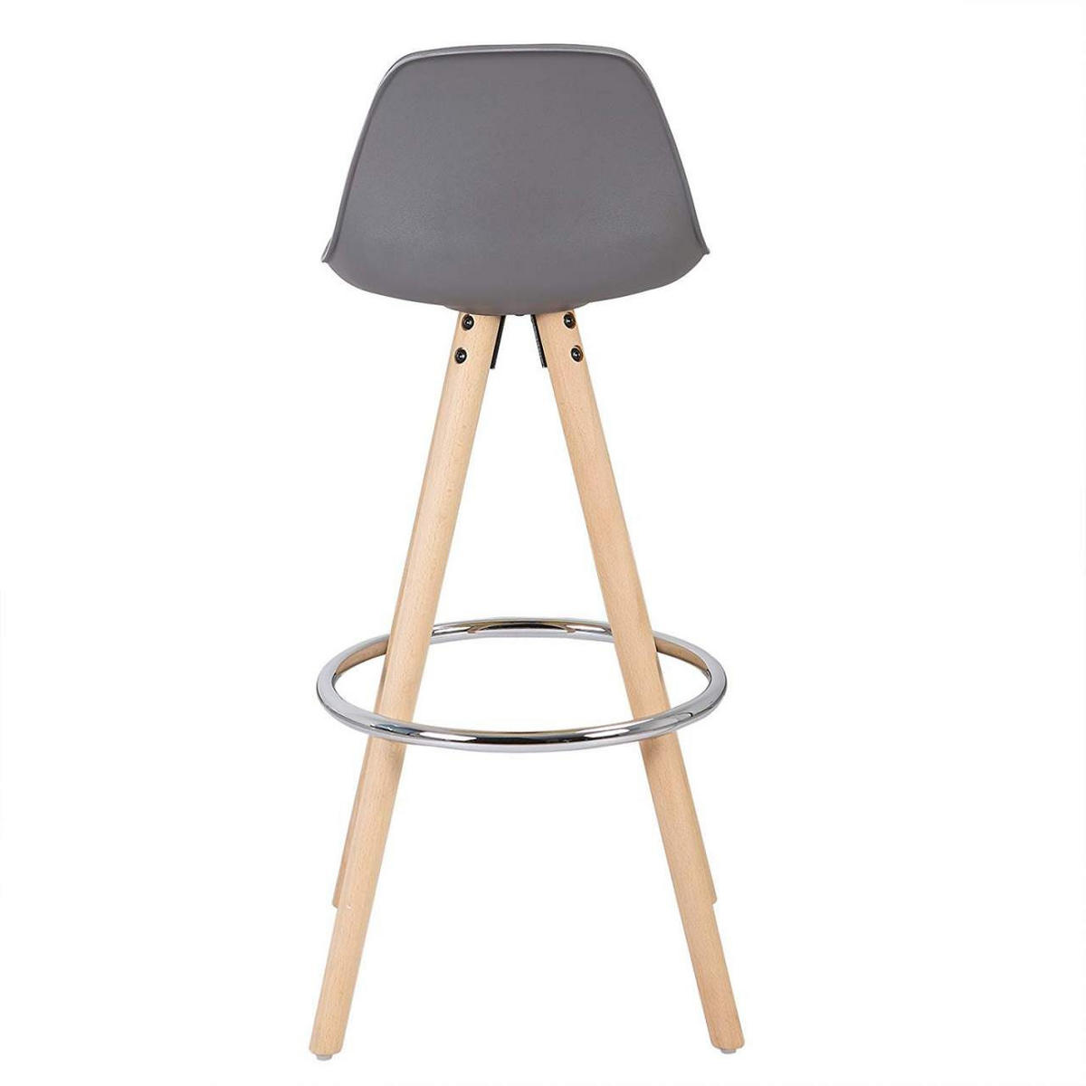 BARHOCKER Kunstleder, Holzgestell, Grau - Eichefarben/Grau, Holz/Kunststoff (38.5/96.5/38.5cm) - Woltu