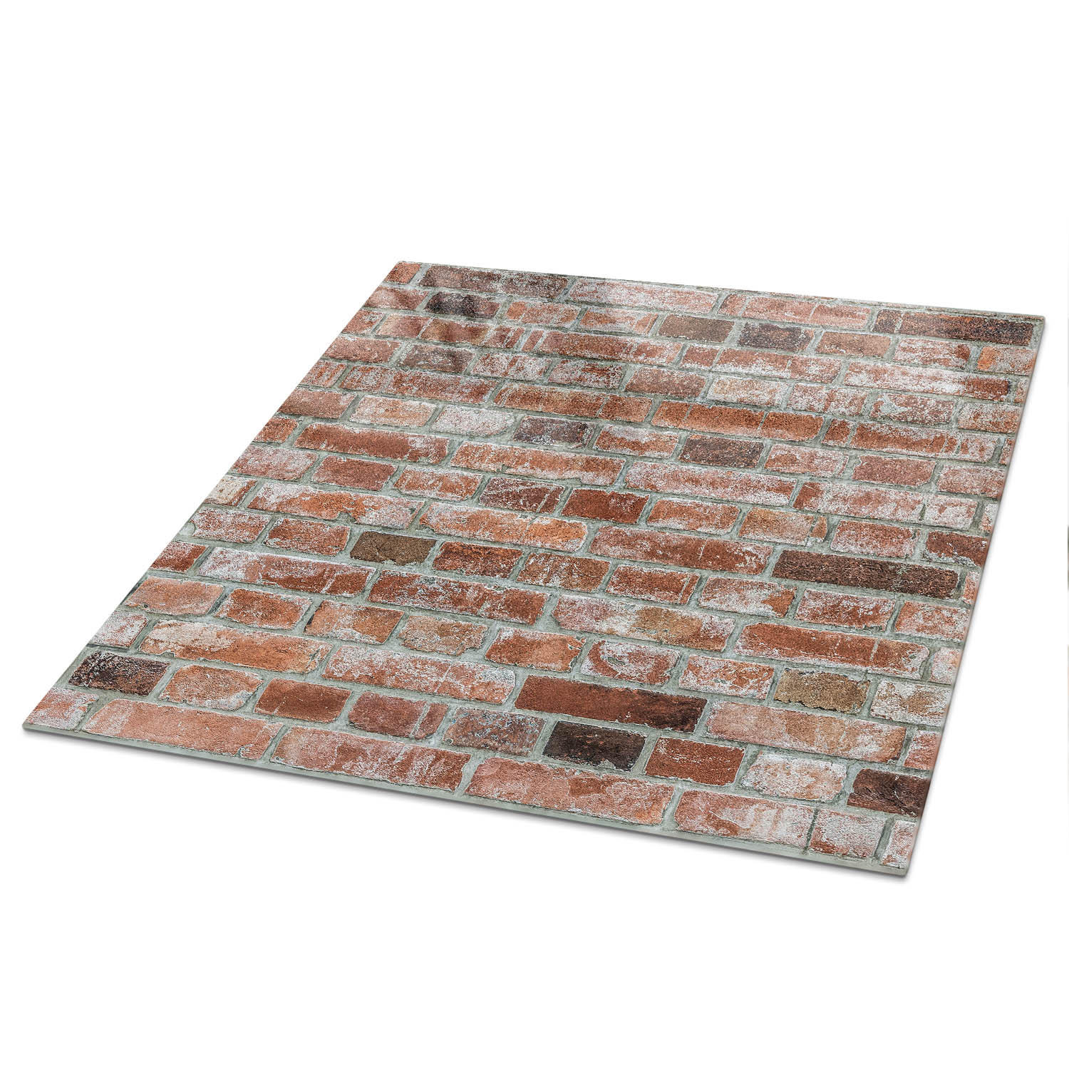 TISCHPLATTE 50x50 cm – Ziegelmauer - Beige, Glas (50/50/0.4cm) - Wallfluent