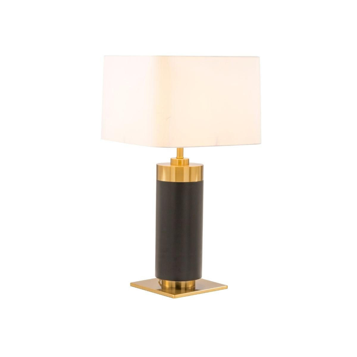 TISCHLAMPE aus schwarzem metall mit messinggold-finish - vendome 40/40/73 cm - Schwarz, Metall (47/40/73cm) - Signature