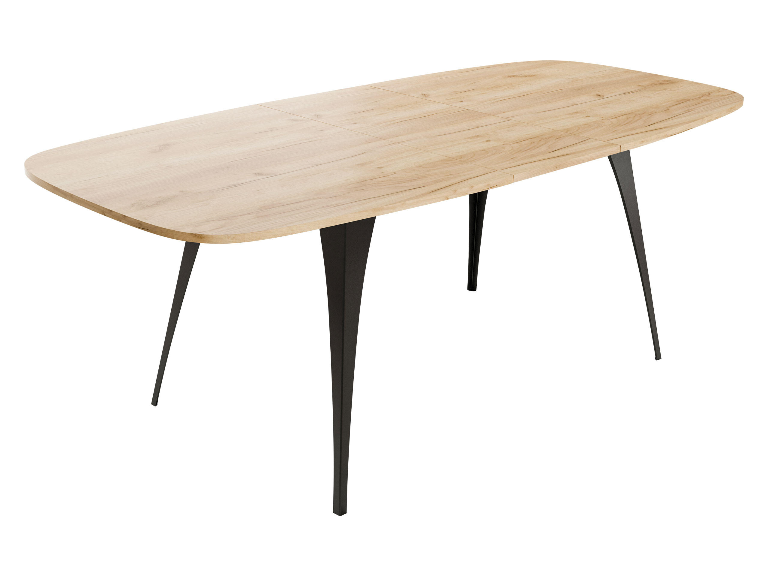 ESSTISCH Aura 160 - Eichefarben/Schwarz, Holzwerkstoff/Metall (90/160/76cm) - MIRJAN24