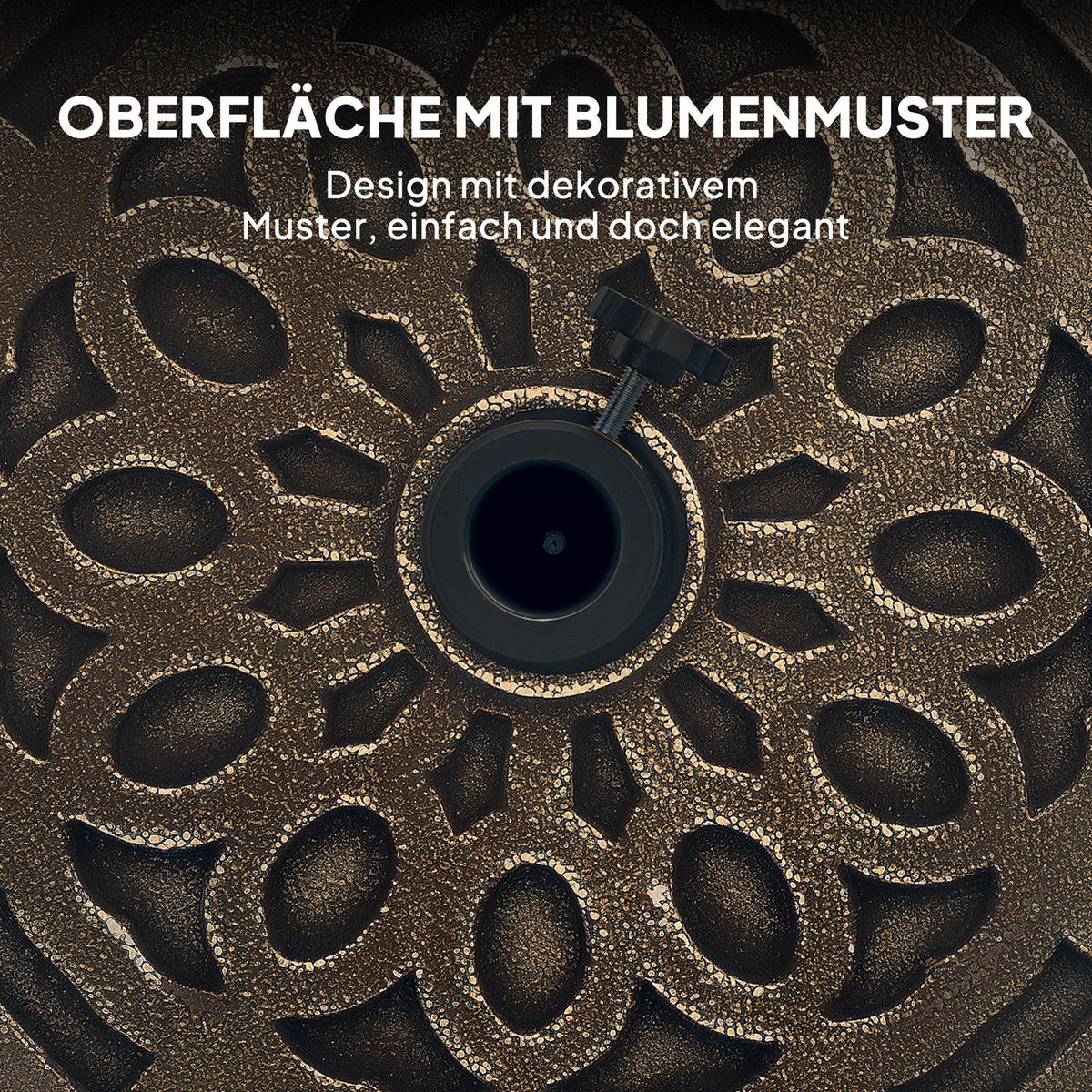 SONNENSCHIRMSTÄNDER aus Beton - Bronzefarben, Naturmaterialen (48/48cm) - Outsunny