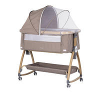 BEISTELLBETT Charisma braun 84 x 49 cm, Wiegenfunktion, höhenverstellbar, Anti-Reflux, Moskitonetz - Braun, Metall (49/84cm) - Chipolino