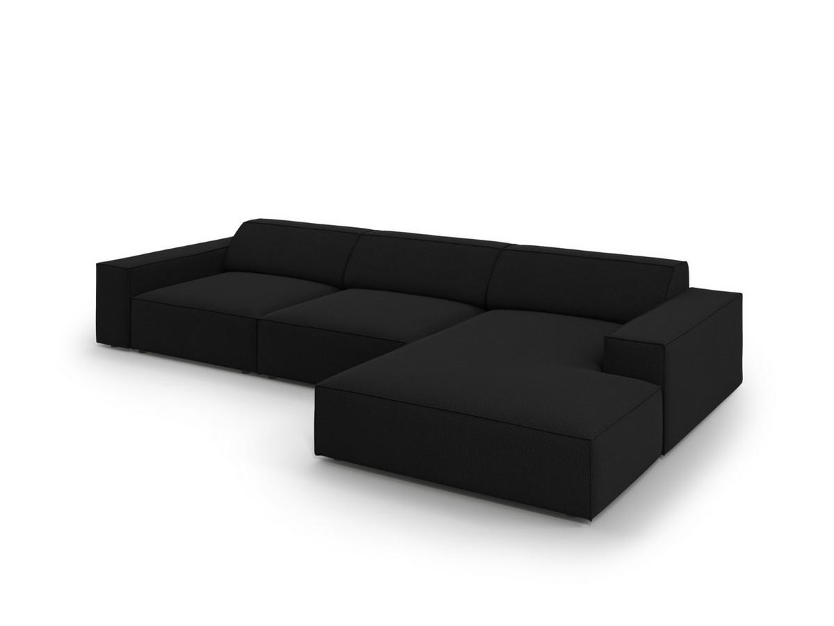 ECKSOFA rechts Jodie aus strukturiertem Stoff schwarz 4 Sitzplätze - Schwarz, Textil (166/284cm) - Micadoni