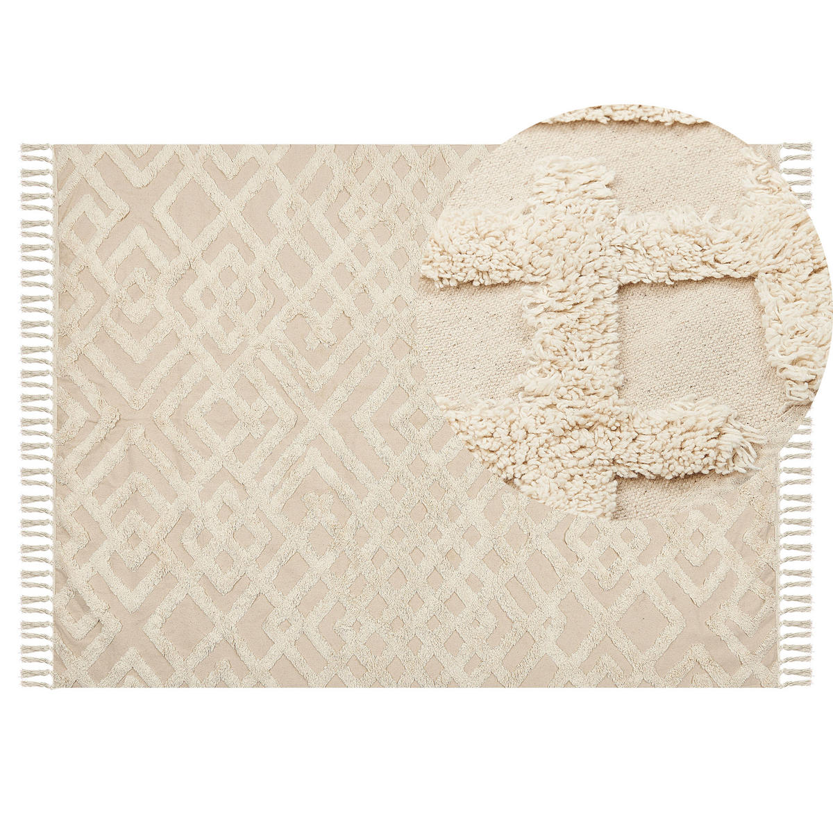KURZFLOR-TEPPICH Ardahan 200/140 cm - Beige, Textil (140/200cm) - Beliani