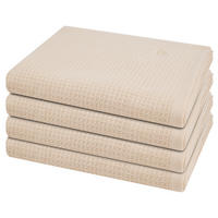 HANDTUCH Pique 4er-Set - Beige, Textil (50/100cm) - Ross